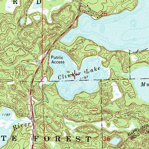 Topographic Map of Clinker Lake, MN
