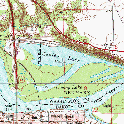 Topographic Map of Conley Lake, MN