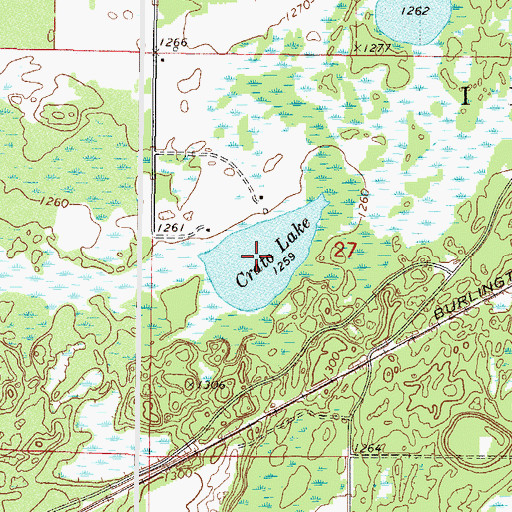 Topographic Map of Crato Lake, MN