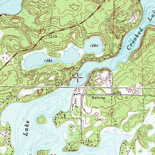 Topographic Map of Crooked Lake, MN