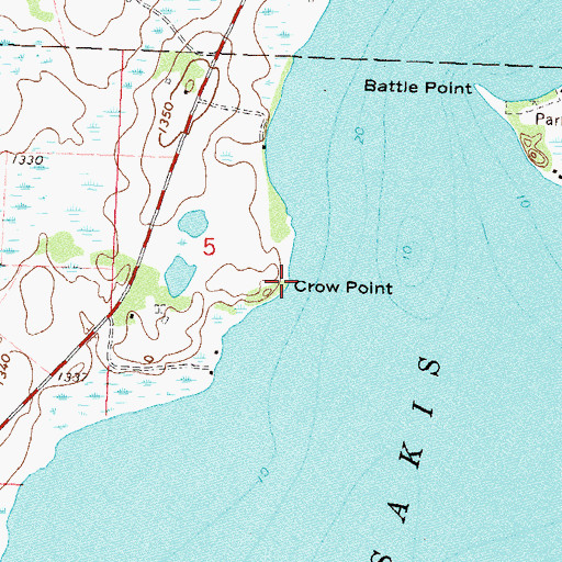 Topographic Map of Crow Point, MN