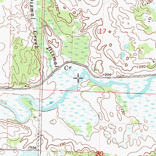 Topographic Map of Dismal Creek, MN