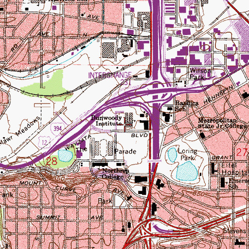 Topographic Map of Dunwood College of Technology, MN