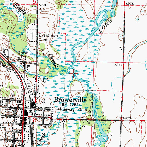 Topographic Map of Eagle Creek, MN