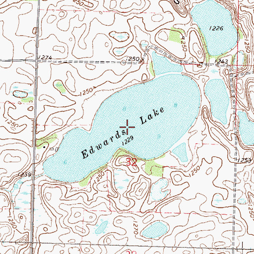 Topographic Map of Edwards Lake, MN