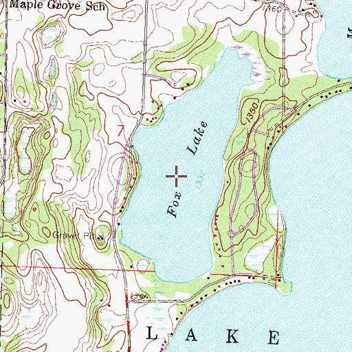 Topographic Map of Fox Lake, MN