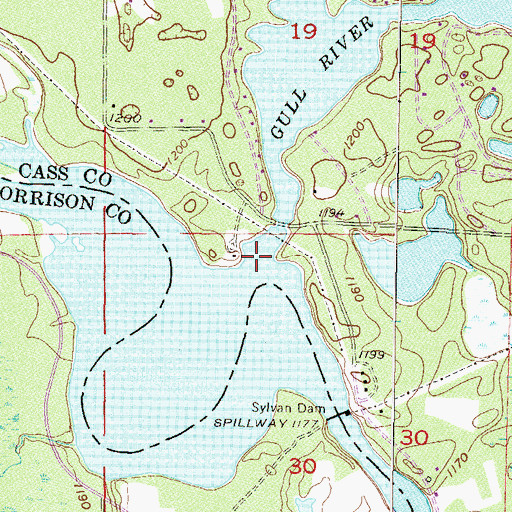 Topographic Map of Gull River, MN