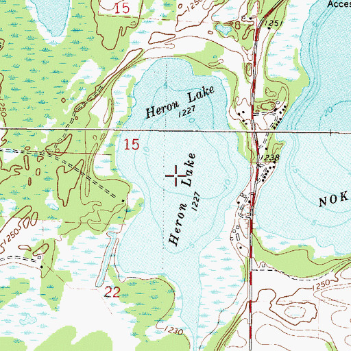 Topographic Map of Heron Lake, MN