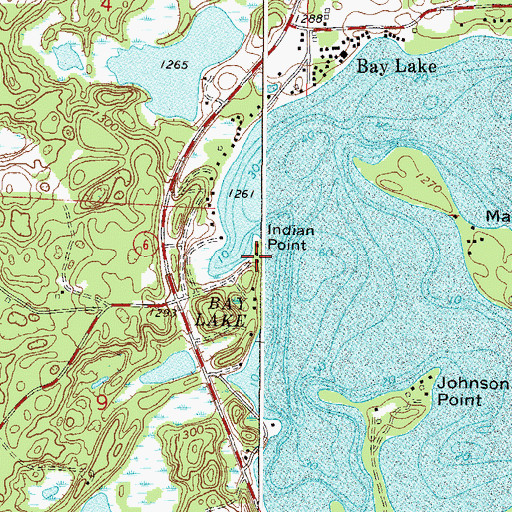 Topographic Map of Indian Point, MN