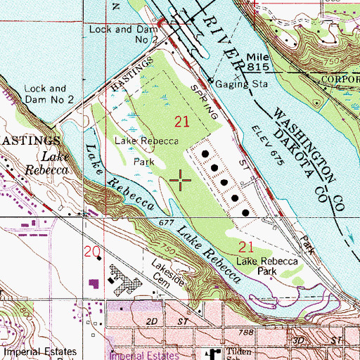 Topographic Map of Lake Rebecca Park, MN