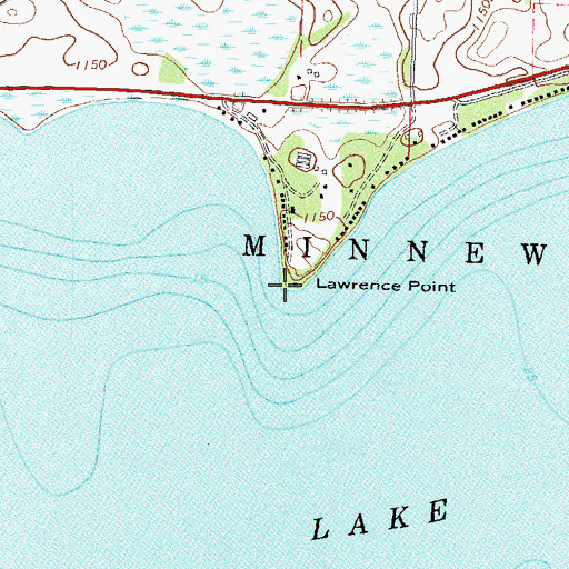 Topographic Map of Lawrence Point, MN