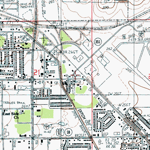 Topographic Map of Airport Center Shopping Center, AR