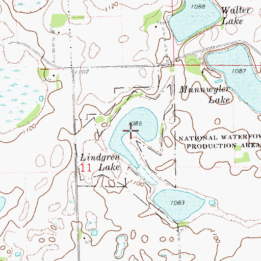 Topographic Map of Lindgren Lake, MN