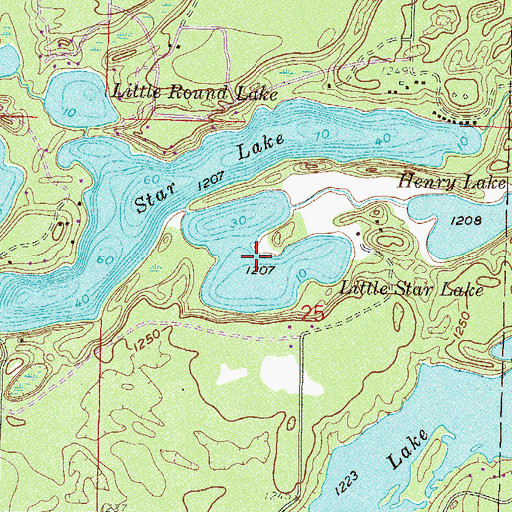 Topographic Map of Little Star Lake, MN