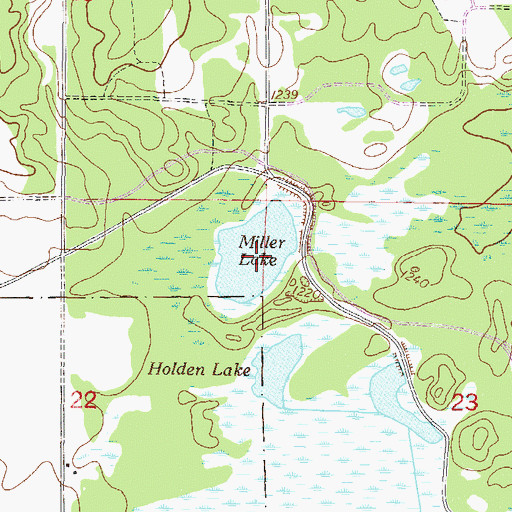 Topographic Map of Miller Lake, MN