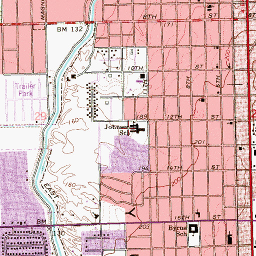 Topographic Map of O C Johnson Elementary School, AZ
