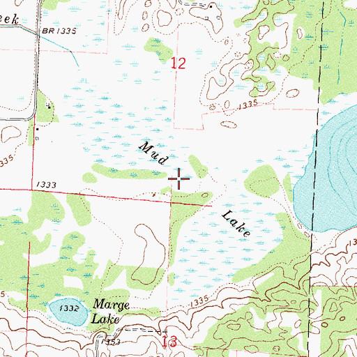 Topographic Map of Mud Lake, MN