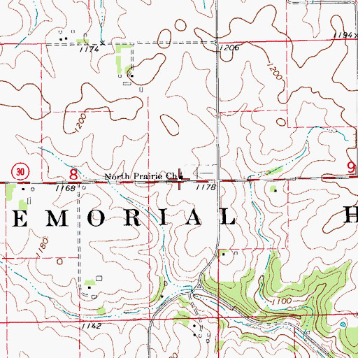 Topographic Map of North Prairie Church, MN