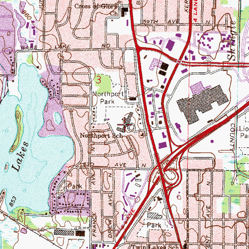 Topographic Map of Northport Elementary School, MN