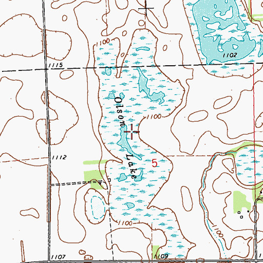 Topographic Map of Olson Lake, MN