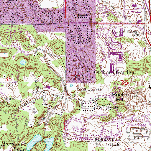 Topographic Map of Orchard Garden, MN