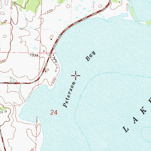 Topographic Map of Peterson Bay, MN