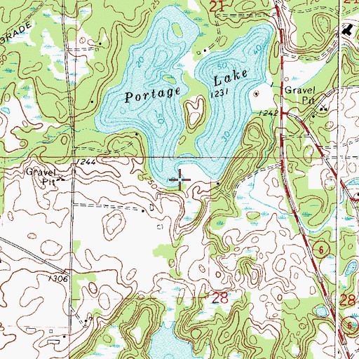 Topographic Map of Portage Lake, MN