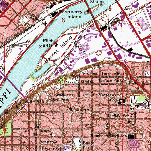 Topographic Map of Prospect Terrace Park, MN