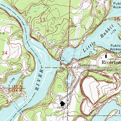 Topographic Map of Rabbit River, MN