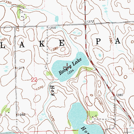 Topographic Map of Roberg Lake, MN