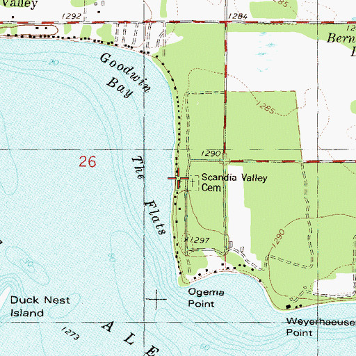 Topographic Map of Scandia Valley Cemetery, MN