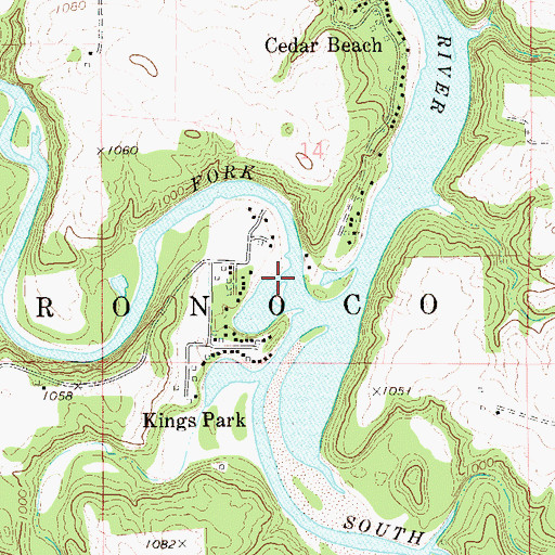 Topographic Map of South Fork Zumbro River, MN