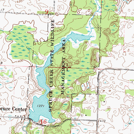 Topographic Map of Spruce Creek State Wildlife Management Area, MN