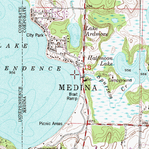 Topographic Map of Spurzem Creek, MN