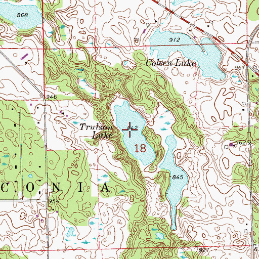 Topographic Map of Trulson Lake, MN