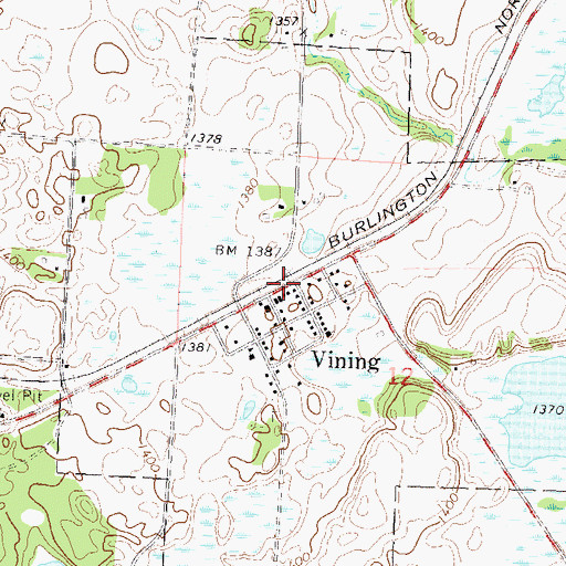 Topographic Map of Vining, MN