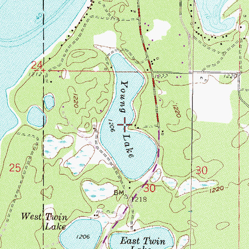 Topographic Map of Young Lake, MN