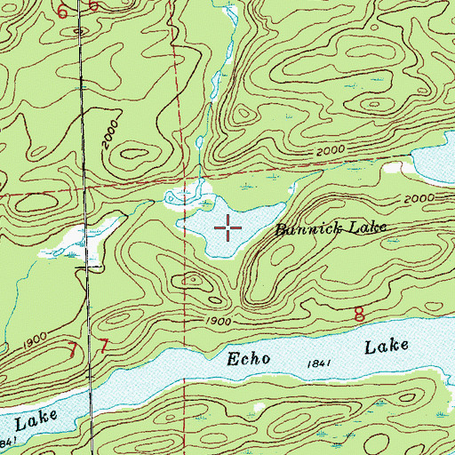 Topographic Map of Bannick Lake, MN