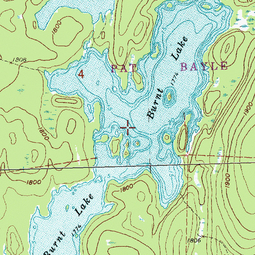 Topographic Map of Burnt Lake, MN