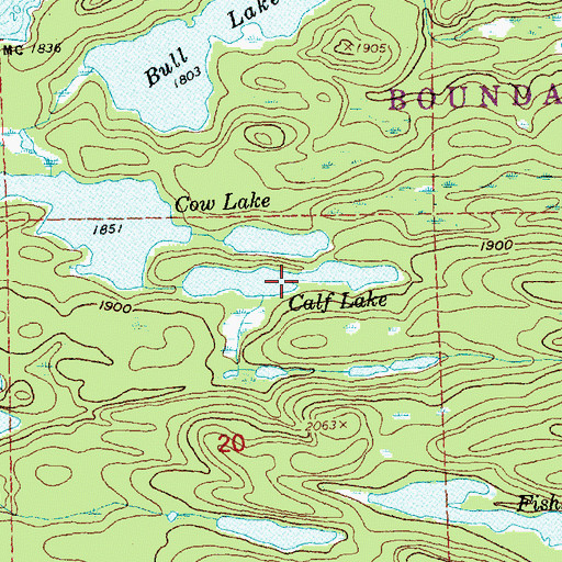 Topographic Map of Calf Lake, MN