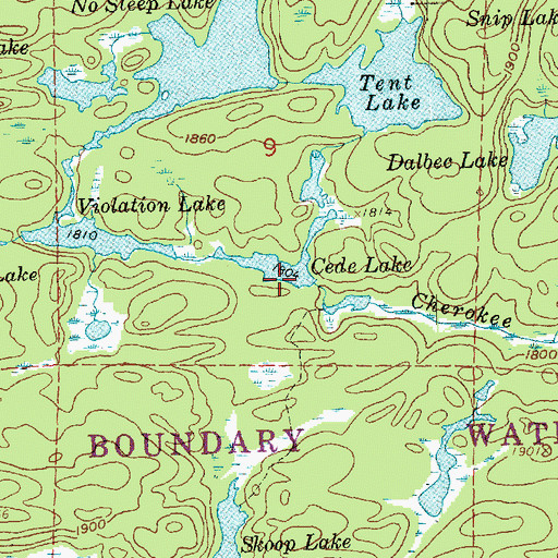 Topographic Map of Cede Lake, MN