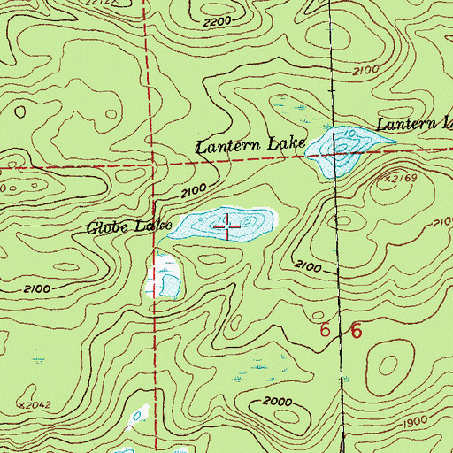 Topographic Map of Globe Lake, MN
