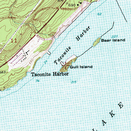 Topographic Map of Gull Island, MN