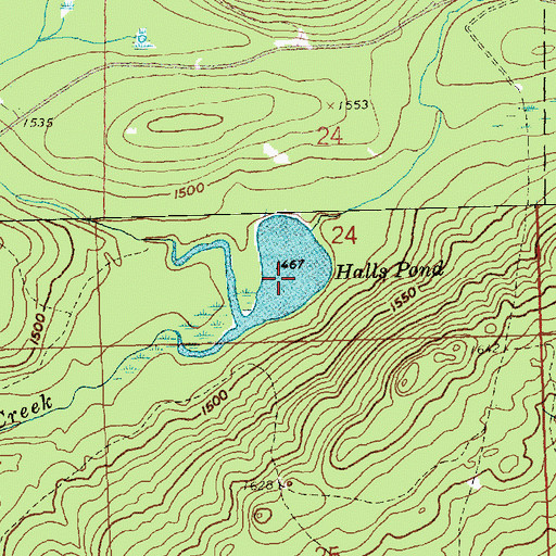 Topographic Map of Halls Pond, MN