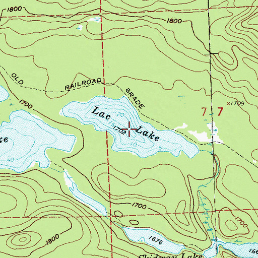 Topographic Map of Lac Lake, MN