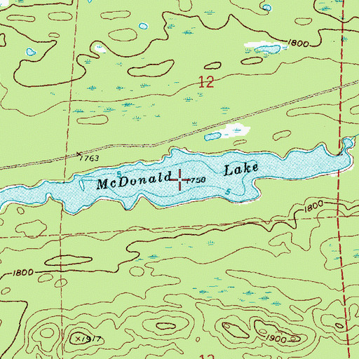 Topographic Map of McDonald Lake, MN