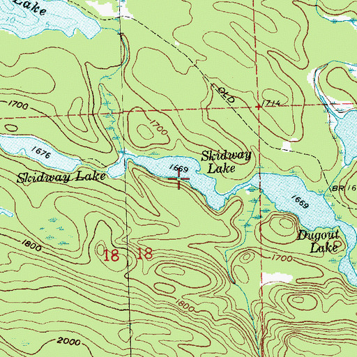 Topographic Map of Skidway Lake, MN