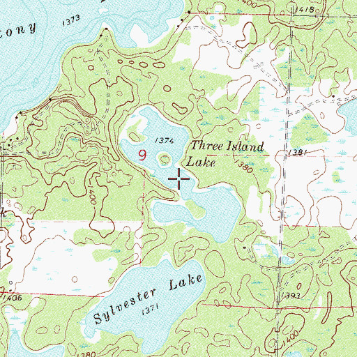 Topographic Map of Three Island Lake, MN