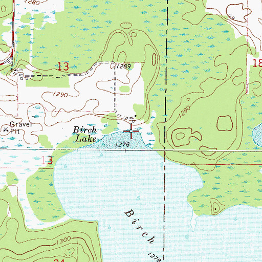 Topographic Map of Birch Lake Seaplane Base, MN