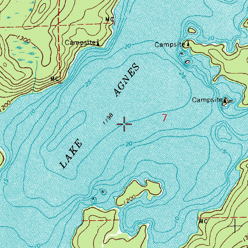 Topographic Map of Lake Agnes, MN